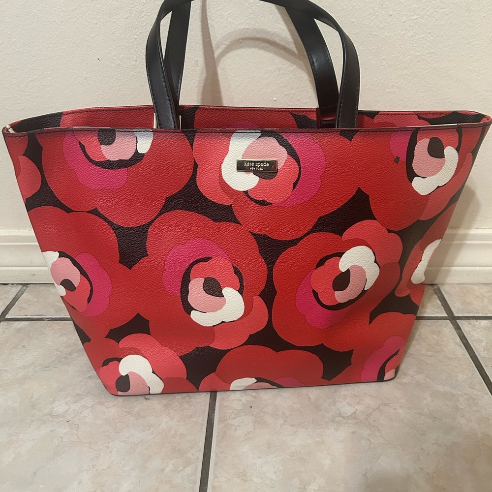 Kate Spade Vibrant Red and Pink Floral Tote